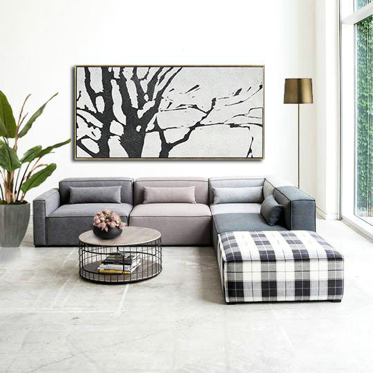 Large Oil Canvas Art,Oversized Horizontal Minimal Art On Canvas - Extra Large Artwork